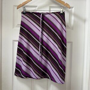 Gap Vintage Y2K purple lavender white striped drawstring waist skirt size small